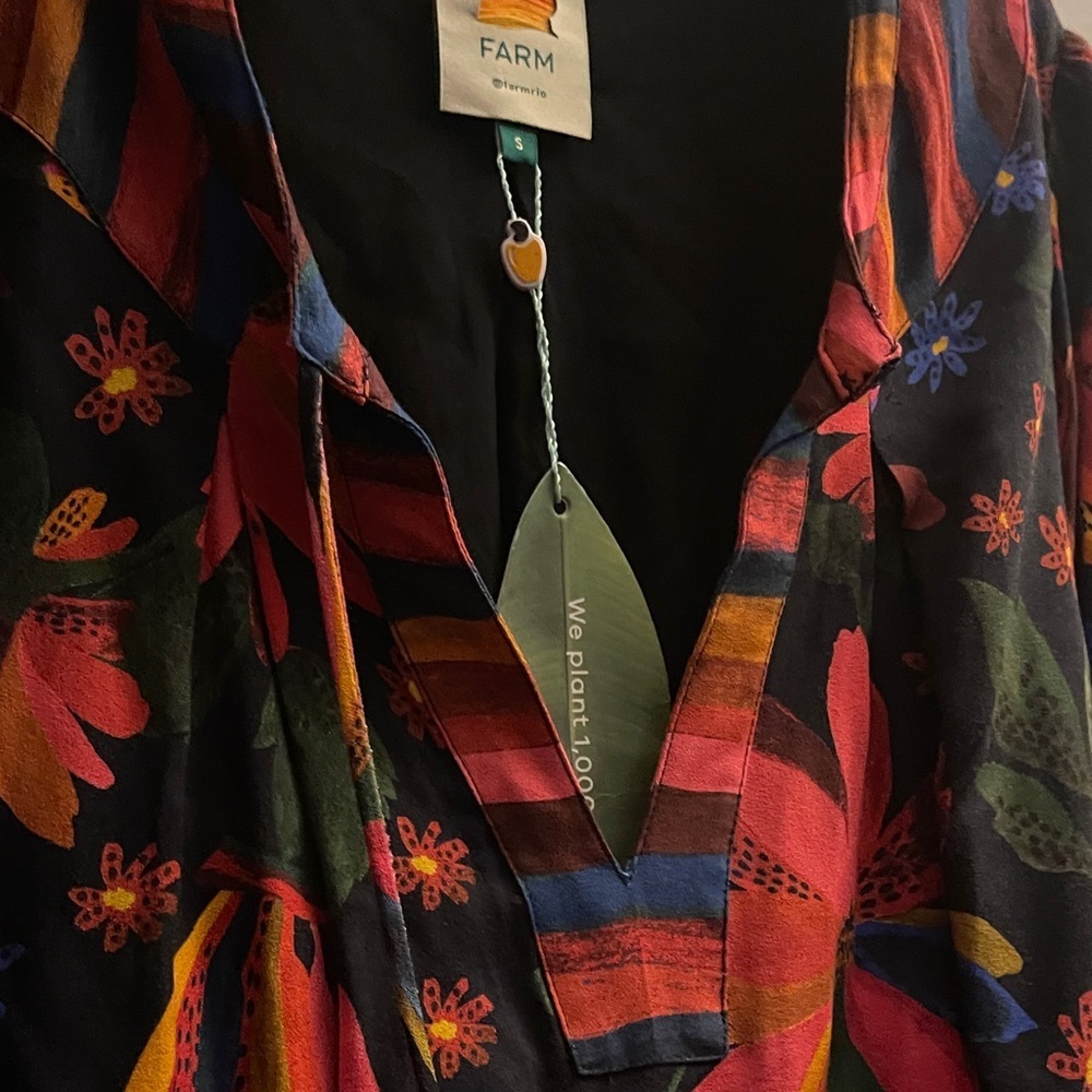 Farm Rio Black Banana Sky
Mini Dress Colorful Floral Dress Size Small NWT - Picture 7 of 15